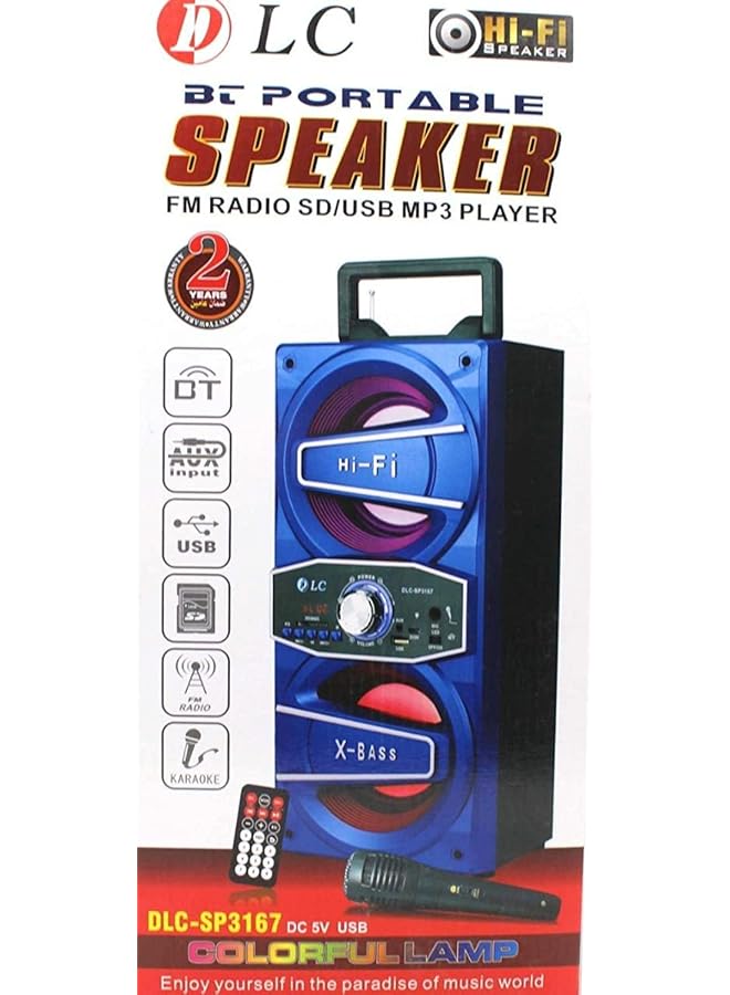 دي إل سي  مكبر صوت محمول BT مع راديو FM وSD وUSB وMP3 Sp3167 - Image 1