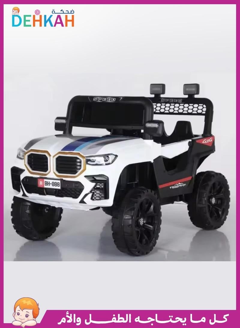 ضحكة  سيارة  جيب كهربائي للأطفال 4*4  – تصميم رياضي مزدوج المقاعد مع إضاءات LED مدهشة قوة بلا حدود - Image 1