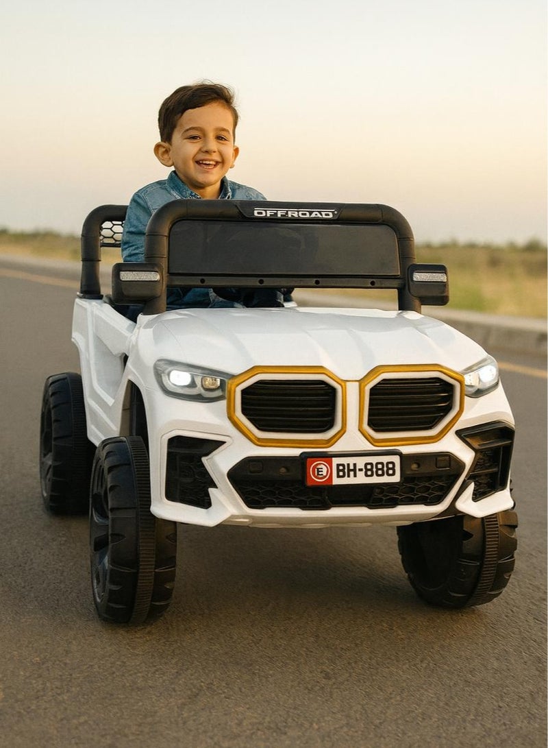 ضحكة  سيارة  جيب كهربائي للأطفال 4*4  – تصميم رياضي مزدوج المقاعد مع إضاءات LED مدهشة قوة بلا حدود - Image 2
