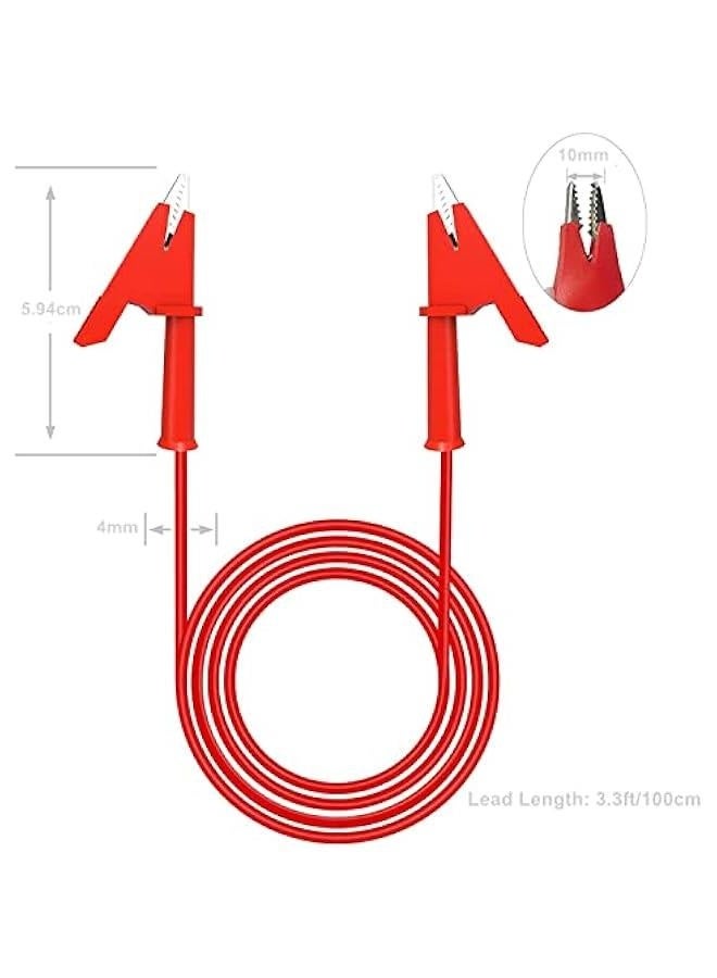 Dual Alligator Clips Electrical Test Leads,Insulation Car Battery Test Lead, for Multimeter Leads,Jumper Wires Alligator Clips Length 3.3 ft/1m 2 Pcs (Black & Red)  - Image 4