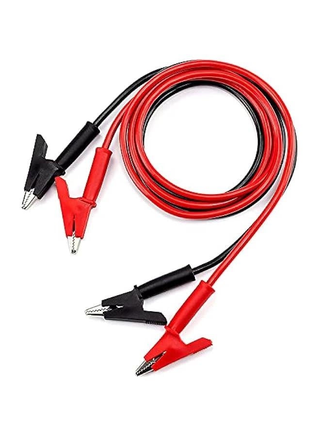 Dual Alligator Clips Electrical Test Leads,Insulation Car Battery Test Lead, for Multimeter Leads,Jumper Wires Alligator Clips Length 3.3 ft/1m 2 Pcs (Black & Red)  - Image 1