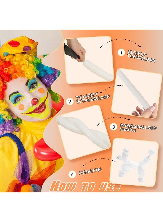 RUBFAC 260 Balloons White Long Balloons For Balloon Animals 100Pcs Twisting Balloons For Balloon Garland Animals Modeling Birthday Wedding Party Decorations - Image 5