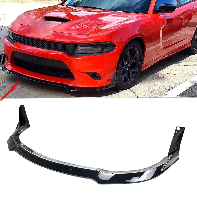 skkyoro 5Pcs Front Lip for Dodge Charger SRT 20152023 V3 Style Front Bumper Lip Splitter Glossy Black V3 Style