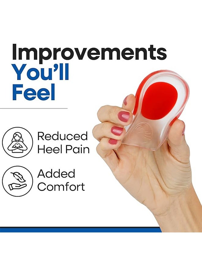 2 أزواج من السيليكون زيادة وسادات دعم الكعب ، وسادة صدمة جل الكأس ، لالتهاب اللفافة الأخمصية ، والكعب المؤلم ، ونتوء العظام ، ودعم تخفيف آلام القدم ، وقلب الأحذية النسائية والرجالية - Image 3