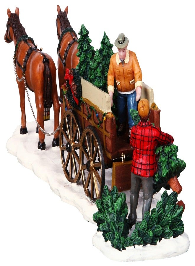 Lemax Christmas Village Christmas Tree Wagon Set of 2-43451 - Image 4