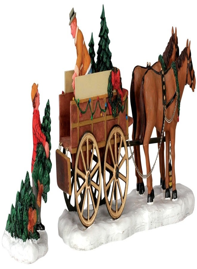 Lemax Christmas Village Christmas Tree Wagon Set of 2-43451 - Image 1