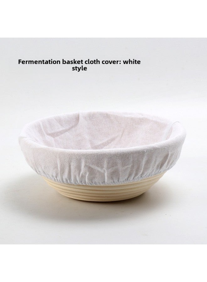 Cross-border Round Oval Bread Basket Cloth Cover European Country Bread Fermentation Basket Cloth Cover Lining Wholesale White-Specifications:Oval Cloth Cover 25*15*8cm 1 Piece-Color:White - Image 1
