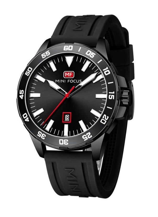 MINI FOCUS Mini Focus Casual Watch for Men , Analog , Rubber Strap , Black , MF0020G-04  - Image 2