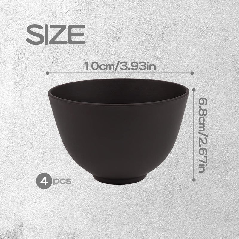 FERCAISH 4Pcs Diy Face Mask Mixing Bowl, Microwavable Silicone Facial Mud Bowl Cosmetic Beauty Tool for Home Salon(Black) - Image 2