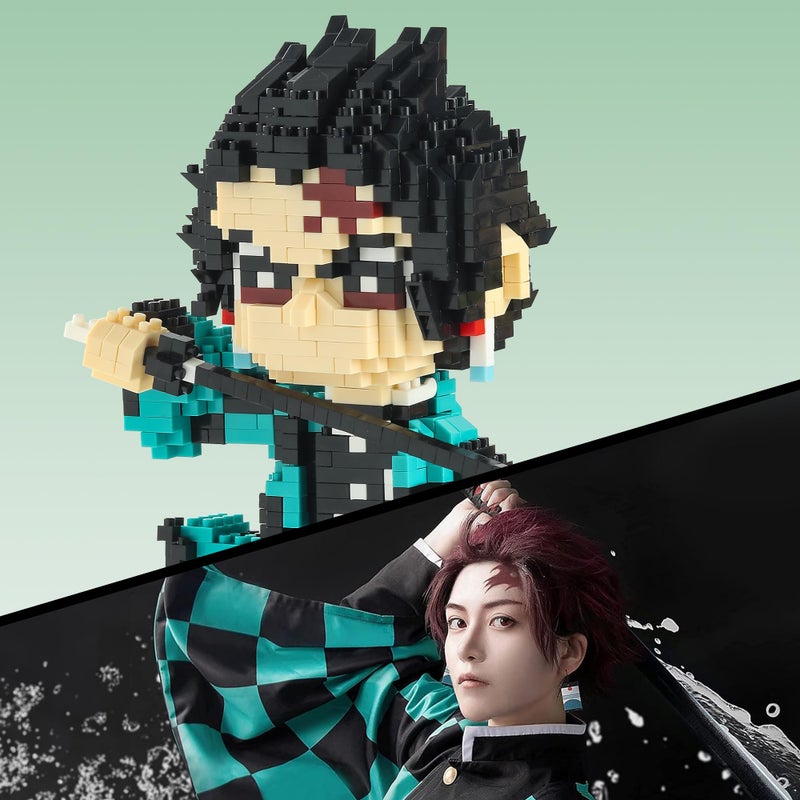 MACTANO Anime Demon Figure Micro Mini Building Set Slayer Tanjiro Kamado Building Block Toy for Adult1187pcs - Image 3