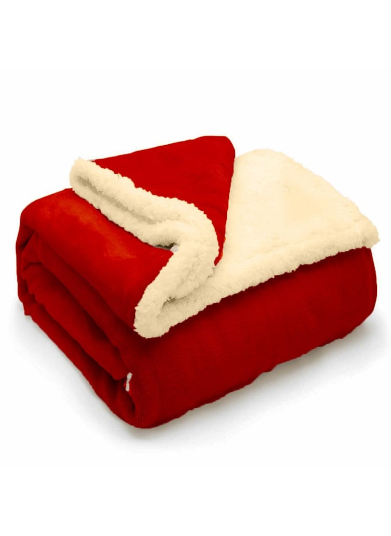 Generic - Sherpa Bed Blanket King Size, Double Plush Reversible Fleece, Machine Washable, Warm and Cozy for Bed & Sofa (240x220 cm) - Image 1