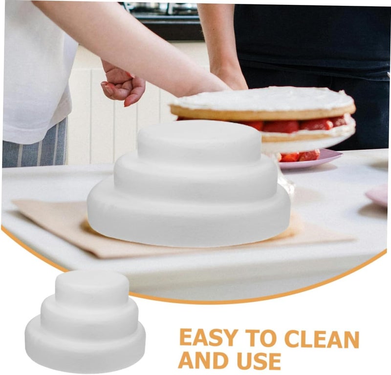 Generic 3pcs Round Foam Cake Dummies for Baking and Decorating for Practice and Cake Design Essential for Baker Collection - Image 2