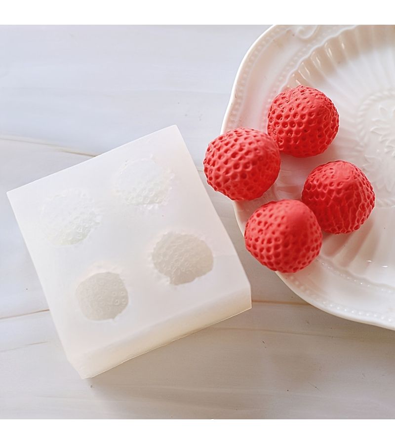 Silicone Strawberry Candle Mold 3D Stereoscopic for DIY Soap Cake Decor - Image 4