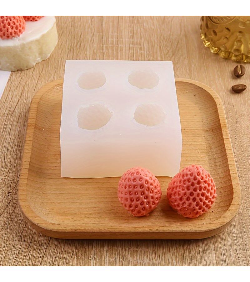 Silicone Strawberry Candle Mold 3D Stereoscopic for DIY Soap Cake Decor - Image 2
