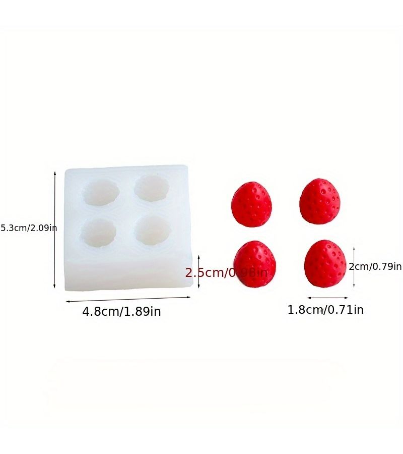 Silicone Strawberry Candle Mold 3D Stereoscopic for DIY Soap Cake Decor - Image 5