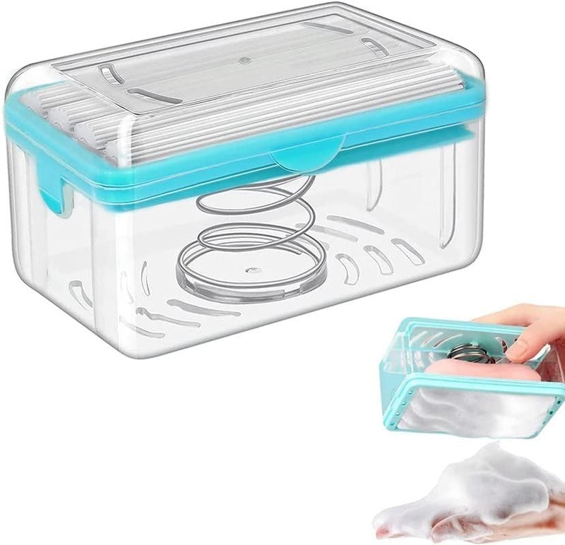 Darkshri 2-in-1 Portable Portable Laundry Rolling Soap Box Easy Cloth Washing Soap Roller, Plastic Dispenser Case with Lid Having Roller(Pack of 1)(5544) - Image 2