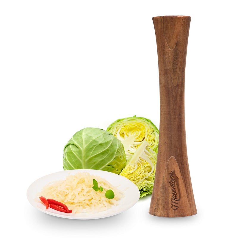 Masontops Masontops Pickle Packer - Acacia Wood Vegetable Fermentation Tamper - Cabbage Sauerkraut Pounder - Fermenting Food Tool  - Image 1