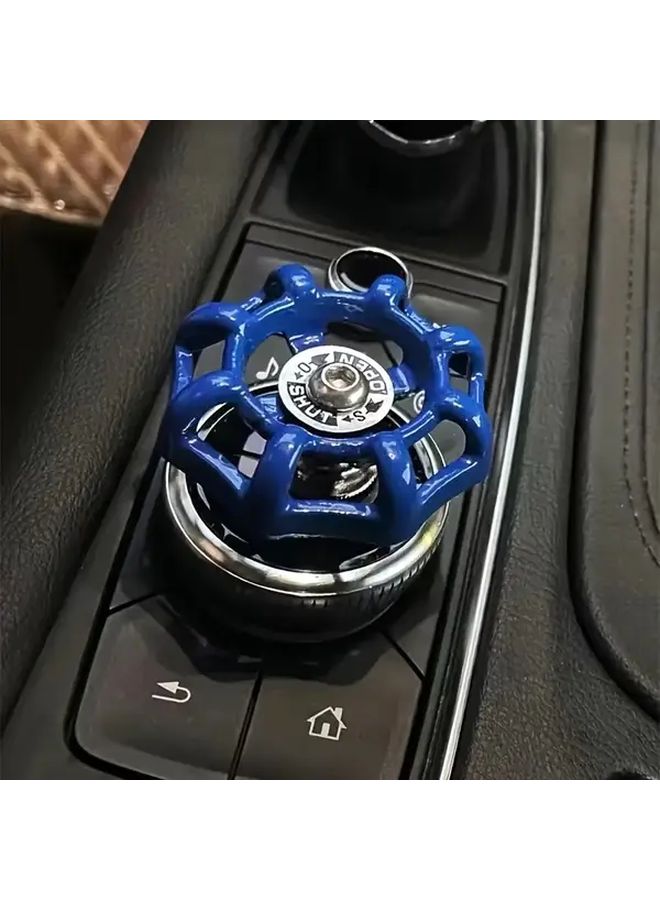 Blue Metal Fidget Spinner Dashboard Ornament for Car Ignition Button Universal Vehicle Interior Accessory - Image 2