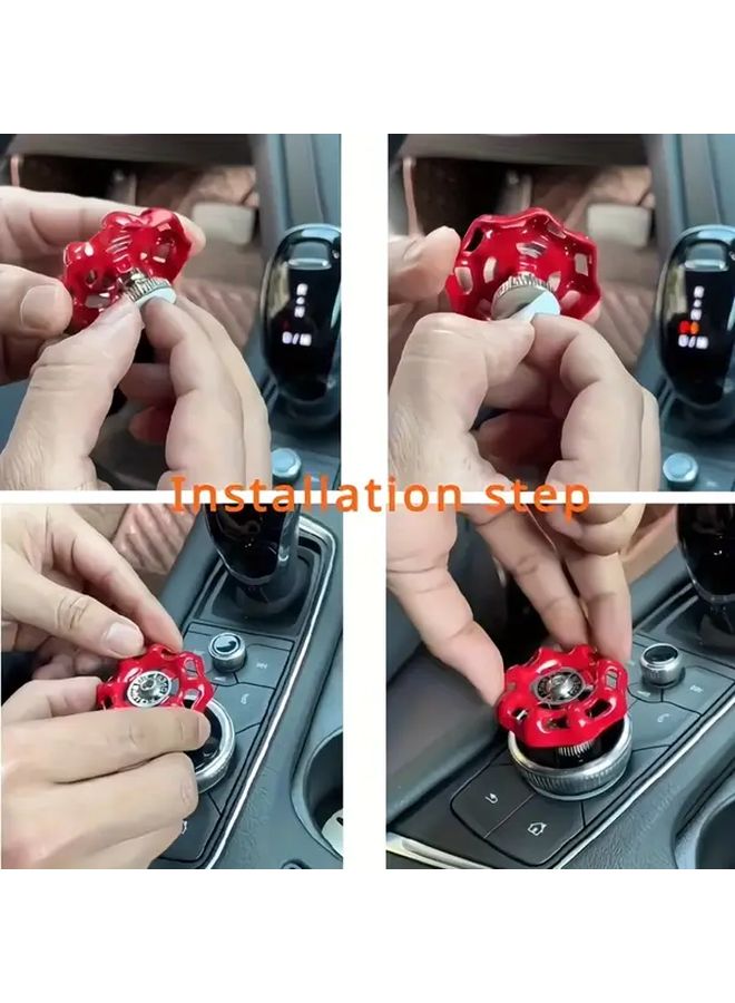 Blue Metal Fidget Spinner Dashboard Ornament for Car Ignition Button Universal Vehicle Interior Accessory - Image 5