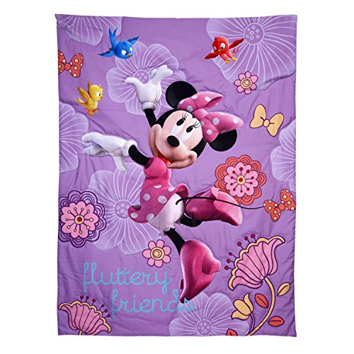 Disney 4 Piece Minnies Fluttery Friends Toddler Bedding Set Lavender - Image 3