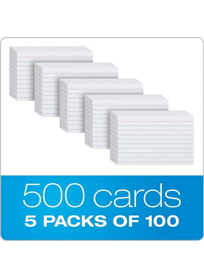 Oxford Index Cards, 3 x 5 Inches, White, Lined on Front, Blank on Back, Flashcards for School and Studying, Recipe Note Cards, 500 Count (5 Packs of 100) (40176) - Image 4
