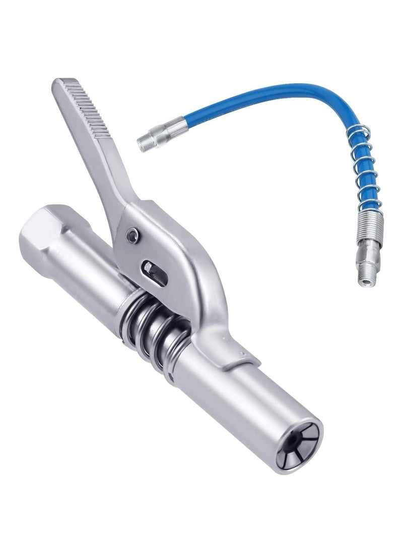 SYOSI Grease Gun Coupler Kit Professional Lever Action Grease Gun with Hose Quick Release Grease Coupler Easy to Lock Handle Compatible with All Grease Gun 1/8 NPT Grease Gun Fitting  - Image 1