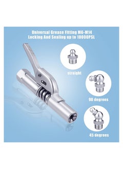SYOSI Grease Gun Coupler Kit Professional Lever Action Grease Gun with Hose Quick Release Grease Coupler Easy to Lock Handle Compatible with All Grease Gun 1/8 NPT Grease Gun Fitting  - Image 3