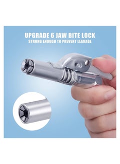 SYOSI Grease Gun Coupler Kit Professional Lever Action Grease Gun with Hose Quick Release Grease Coupler Easy to Lock Handle Compatible with All Grease Gun 1/8 NPT Grease Gun Fitting  - Image 5