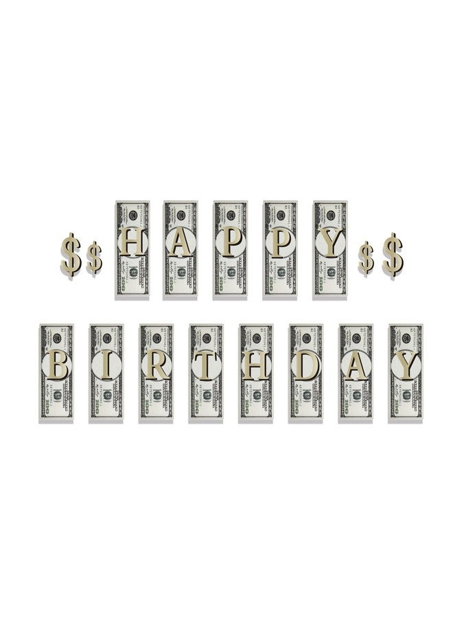Lide Road Bill Dollar Happy Birthday Banner - Money Party Supplies for Baby Shower Kids Theme Decorations - Image 2