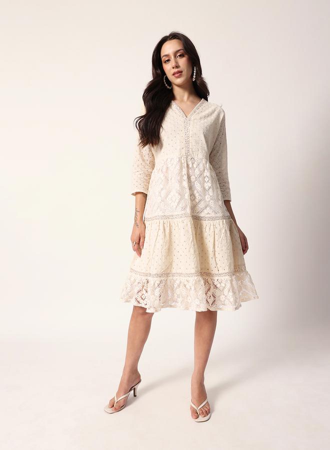 ISHIN Lace Tiered Dress  - Image 3