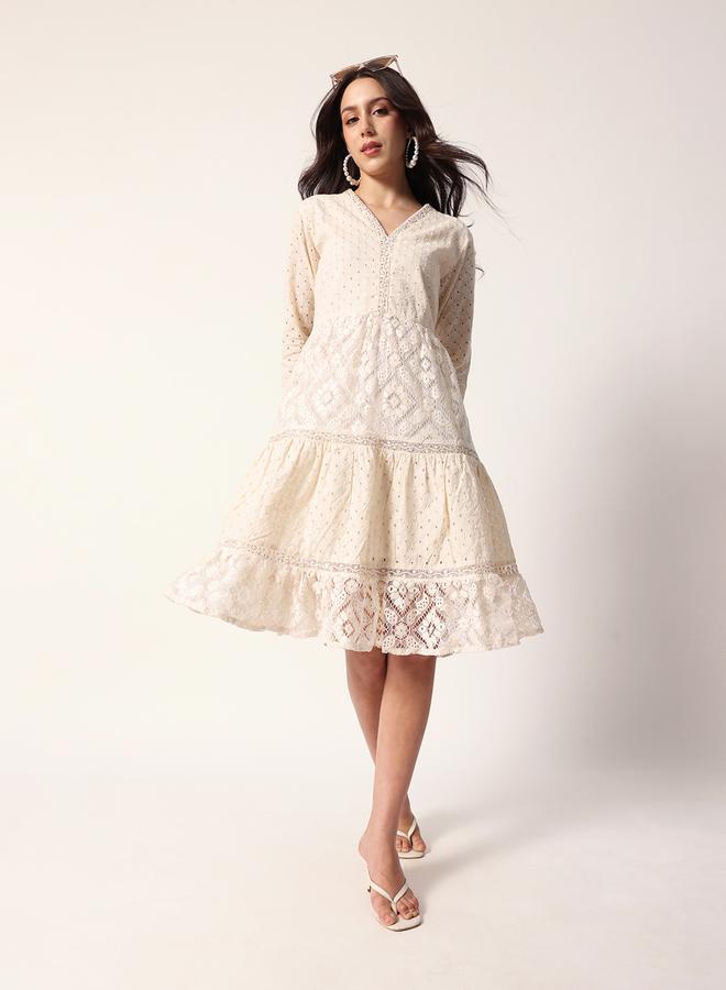 ISHIN Lace Tiered Dress  - Image 1