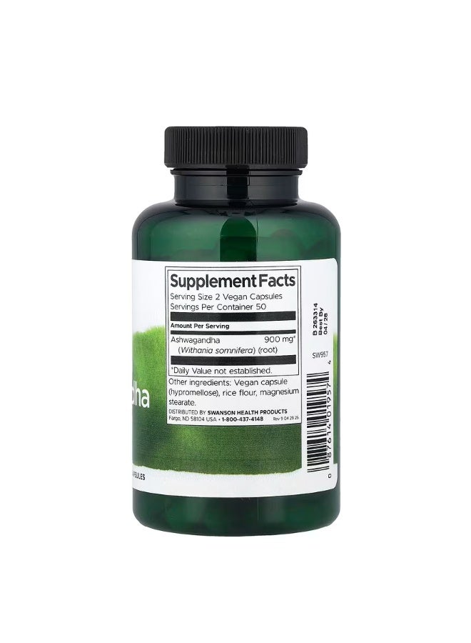 Swanson Full Spectrum® Ashwagandha – 450 mg per Capsule | 100 Vegan Capsules | Herbal Dietary Supplement - Image 2