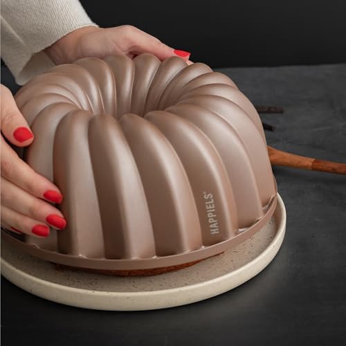 HAPPIELS 10 Cup Fluted Tube Cake Pan Nonstick, PFOA Free Fluted Cake Pan for Baking, Pound Cake Mold for Oven, Cake Molds And Cake Pans, Tube Mold, Pound Tin (Classic) - Image 3