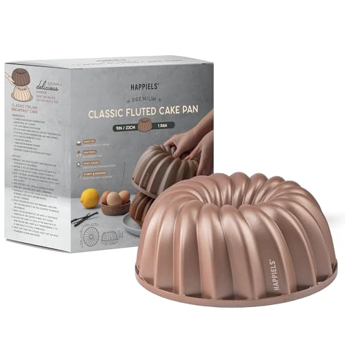 HAPPIELS 10 Cup Fluted Tube Cake Pan Nonstick, PFOA Free Fluted Cake Pan for Baking, Pound Cake Mold for Oven, Cake Molds And Cake Pans, Tube Mold, Pound Tin (Classic) - Image 1