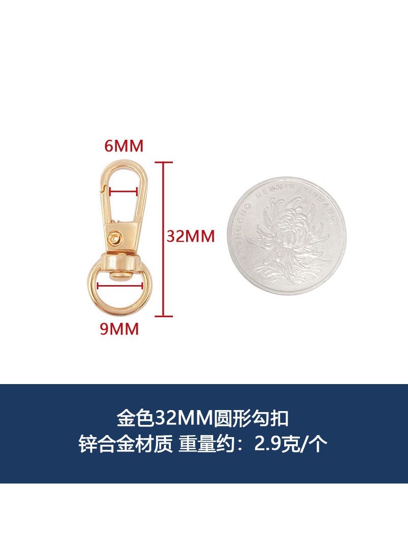 Wholesale Spring Clasp Lobster Claw for DIY Bag Gold 32mm straight hook one 