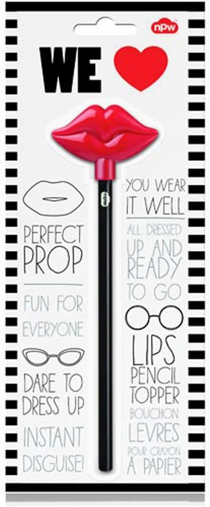 NPWUSA B W Lips Pencil Toppers