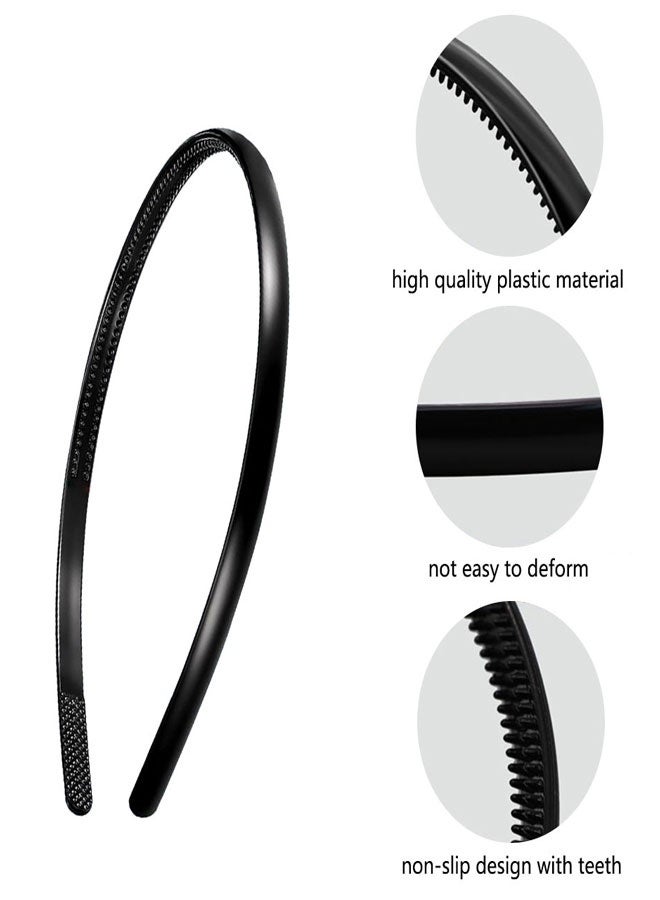 وهاواي 6 Pieces Plastic Headbands with Teeth, Fashion Skinny DIY Hair Bands Non Slip, Hair Accessories for Women Girls 8 mm - Image 3