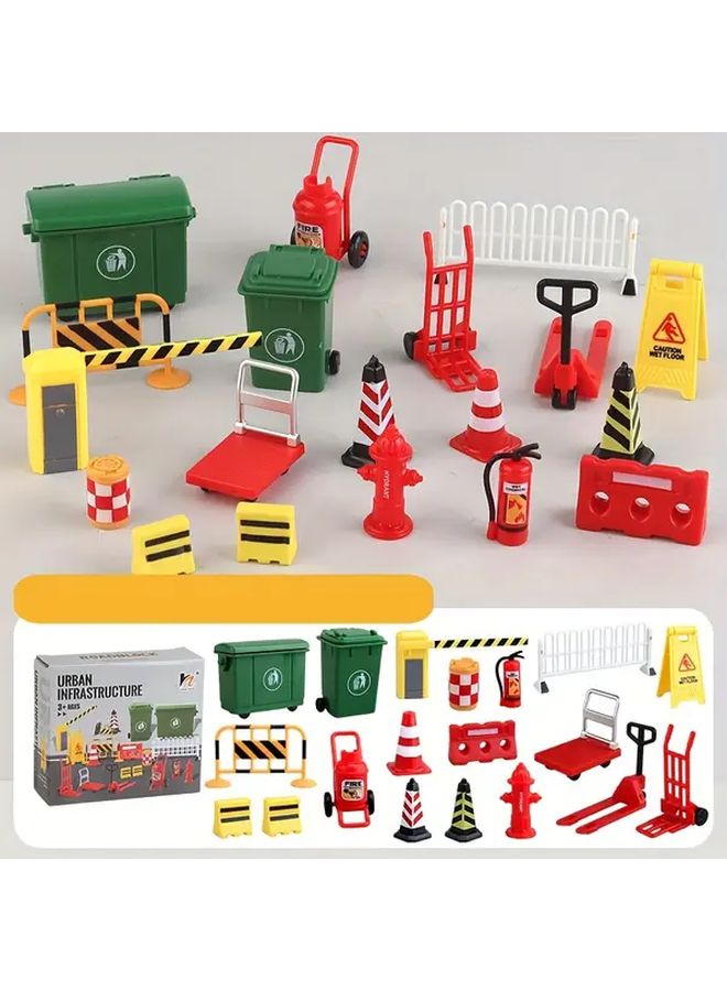 Traffic Safety Educational Playset 19 Pcs Road Signs Accessory Kit Durable Plastic Ages 3 Plus - Image 5