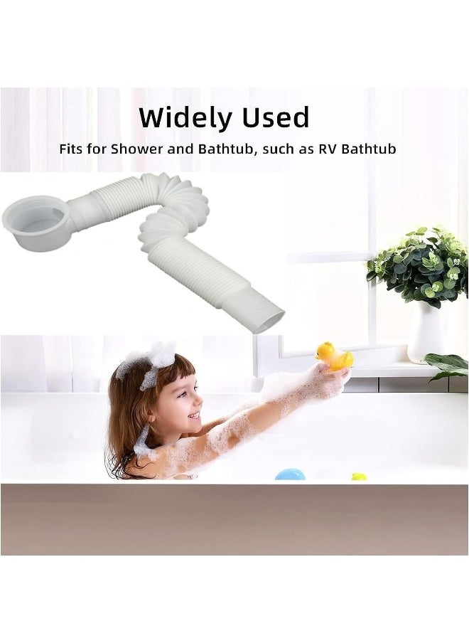 Biella 90 Degrees Expandable And Flexible Trap Telescopic Pvc Bathtub Shower Room Barrel Down Drain Pipe - White  - Image 5