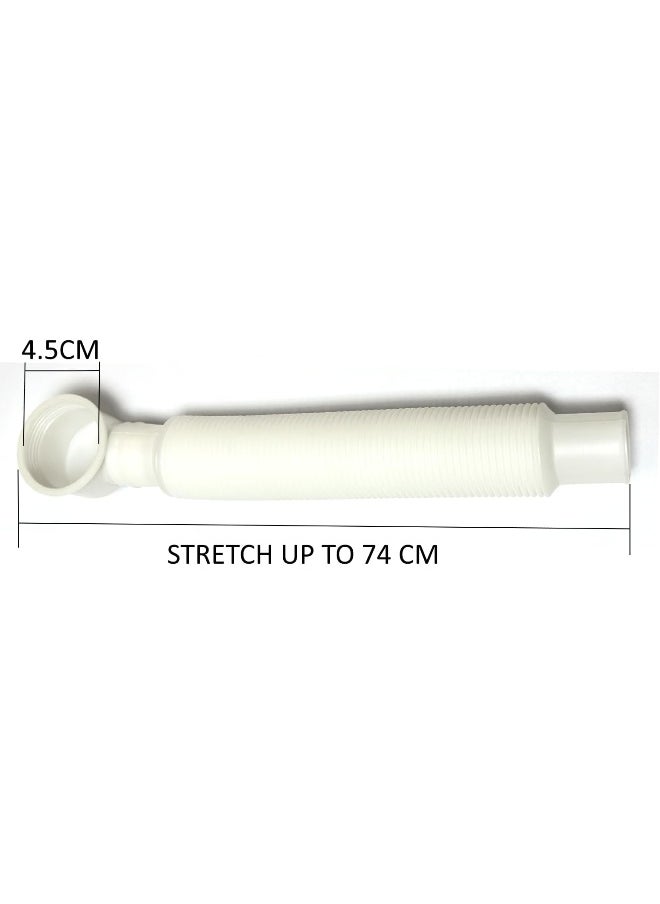 Biella 90 Degrees Expandable And Flexible Trap Telescopic Pvc Bathtub Shower Room Barrel Down Drain Pipe - White  - Image 2