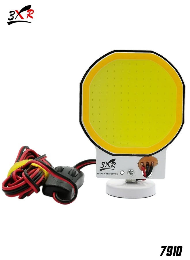 3XR COB LED Camping Lantern Emergency Work Light with Magnetic Base, 5 Meter Wire with Switch, Battery Clip and Car Cigarette Lighter Plug, Portable Outdoor Flood Light for Camping, Repair, Power Outage, Fishing, Workshop Use  - 7910 - Image 1