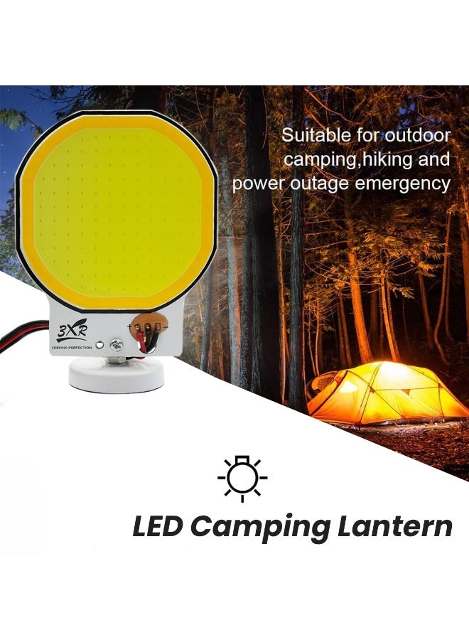 3XR COB LED Camping Lantern Emergency Work Light with Magnetic Base, 5 Meter Wire with Switch, Battery Clip and Car Cigarette Lighter Plug, Portable Outdoor Flood Light for Camping, Repair, Power Outage, Fishing, Workshop Use  - 7910 - Image 3
