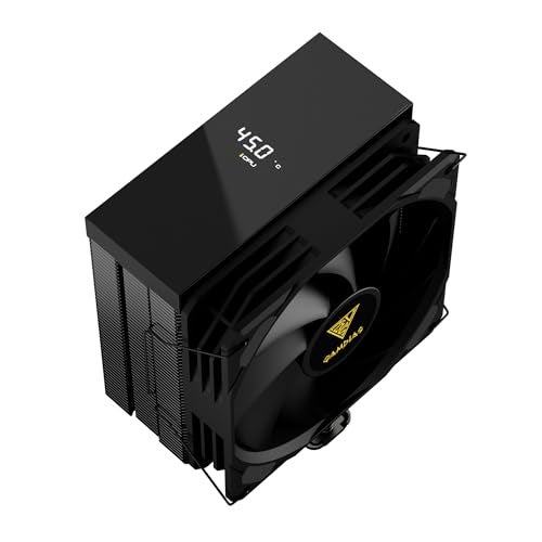 Gamdias Boreas E2 41D Black, CPU Cooler 120mm Fan, CPU Temperature Fan Speed Display | Support AMD & Intel CPU Socket AM5, AM4/ PWM Case Fans/72.94CFM Air Flow/ 4 Heat Pipes - Image 1