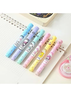 Kawaii Orange Sanrio Hello Kitty Kuromi 6-Piece Highlighter Set  - Image 2