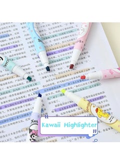 Kawaii Orange Sanrio Hello Kitty Kuromi 6-Piece Highlighter Set  - Image 5