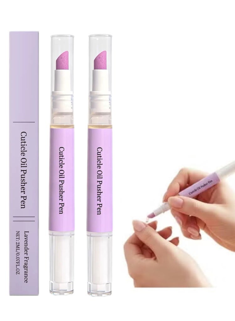 ATRJSZ 2-in-1 Cuticle Pusher & Oil Pen, 2026 New Cuticle Oil Pusher Pen, Portable Nail Care Pen Instant Cuticle Remover Tools for Dry Damaged Nails Hangnails Moisturizes Strengthens Brightens (2 PCS) - Image 1