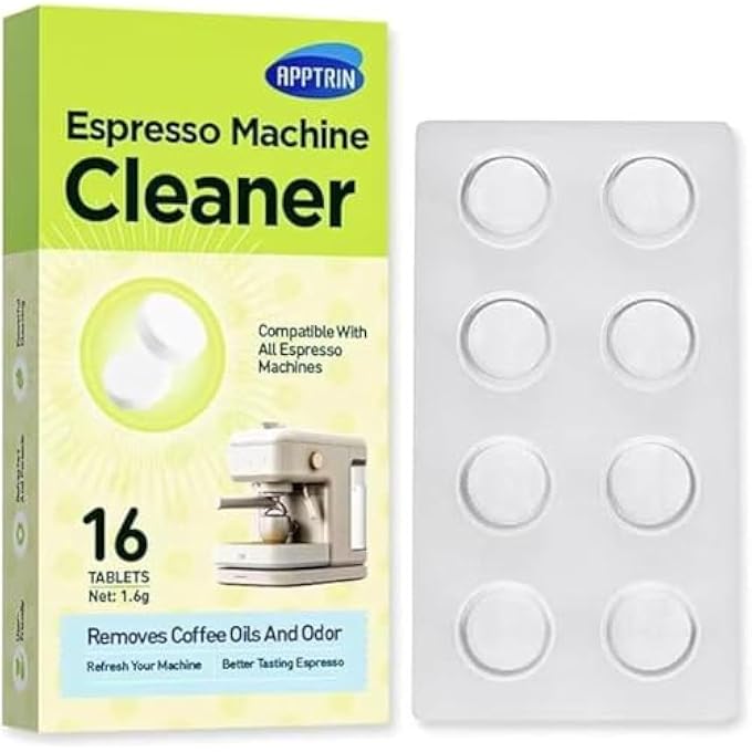 APPTRIN Coffee Machine Descaler And Cleaner Tablets Effervescent Tablet Descaling Agent Kitchen Accessories Household Cleaning Cleans Internal Parts Portafilter Inaccessible Areas 32 Pcs - Image 1