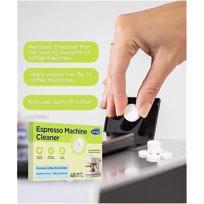 APPTRIN Coffee Machine Descaler And Cleaner Tablets Effervescent Tablet Descaling Agent Kitchen Accessories Household Cleaning Cleans Internal Parts Portafilter Inaccessible Areas 32 Pcs - Image 5