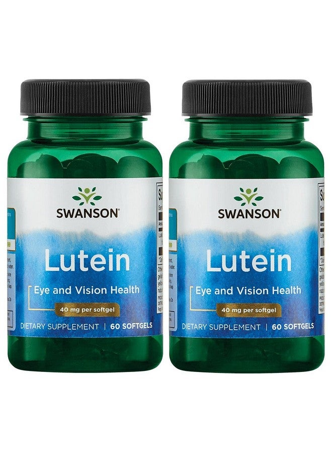 Swanson Lutein Eye Vision Retina Macula Health Supplement 40 mg 60 Softgels Sgels (2 Pack) - Image 1