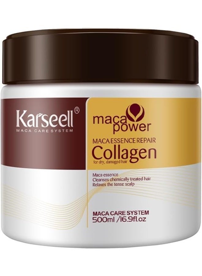 Karseell Collagen Hair Treatment Deep Repair Conditioning Argan Oil Collagen Hair Mask Essence for Dry Damaged Hair 16.90 oz 500ml - Image 3